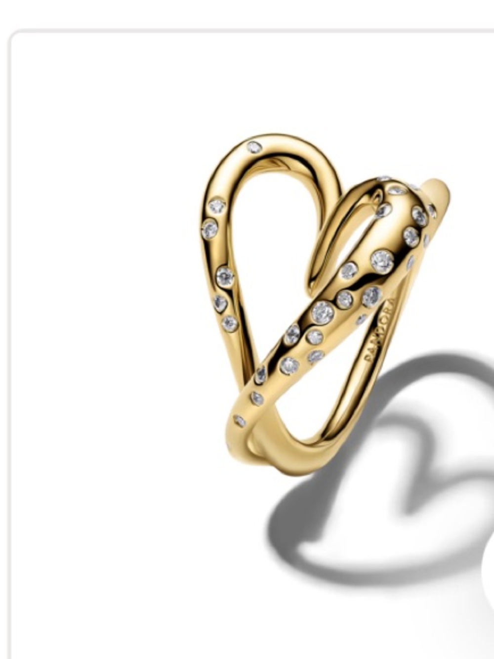 Pandora Organically Shaped Stone-Set Heart Ring
